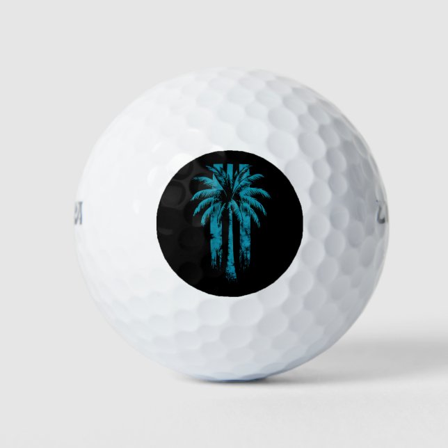 Hawaiian Beach Summer Tropical Vacation Palm Tree Golf Balls (Front)
