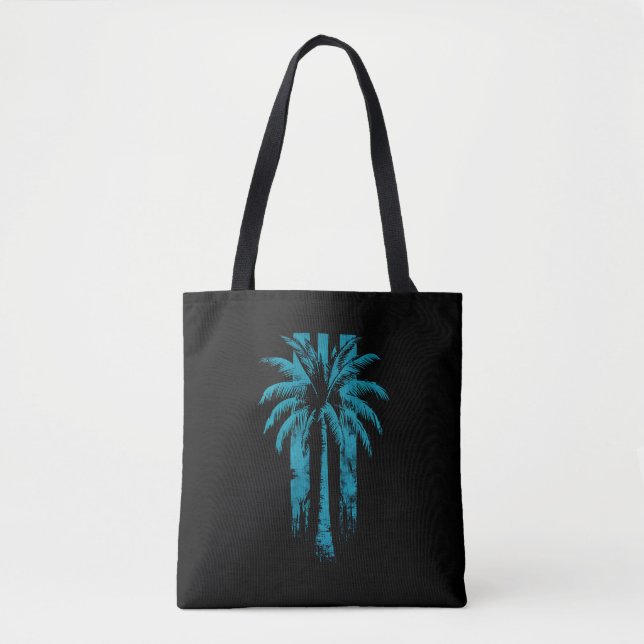 Hawaiian Beach Summer Tropical Vacation Palm Tree Tote Bag (Front)