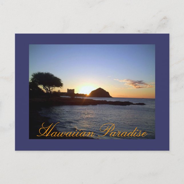 Hawaiian beach Sunset Postcard (Front)