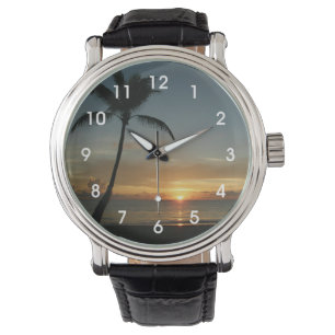 Hawaiian Beach Sunset Wrist Watch