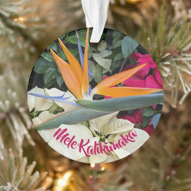 Hawaiian Bird of Paradise Floral Holiday Ornament (Tree)