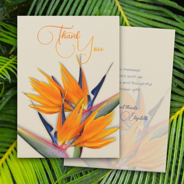 Hawaiian Bird of Paradise Flowers Thank You Card (Creator Uploaded)