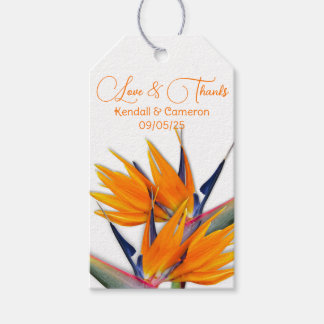 Hawaiian Bird of Paradise Flowers Thank You Gift Tags