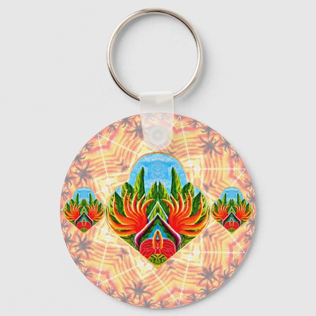 Hawaiian Birds of Paradise  Key Ring (Front)