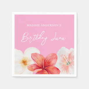 Hawaiian Birthday Paper Plate Napkin