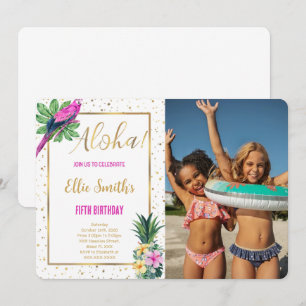 Hawaiian Birthday Photo Invitation