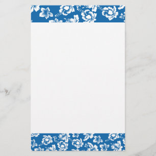 Hawaiian Blue Flower Stationery