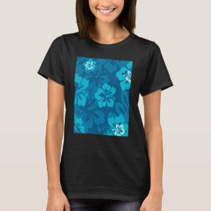 Hawaiian Blue Hibiscus Flower Tropical Floral T-Shirt