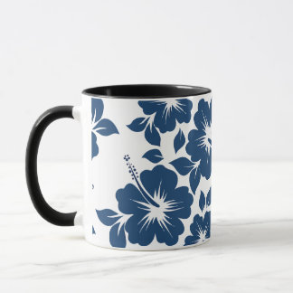 Hawaiian Blue Hibiscus Flowers Mug