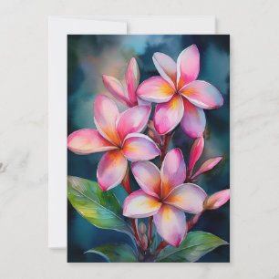 Hawaiian Blush Plumeria Holiday Card