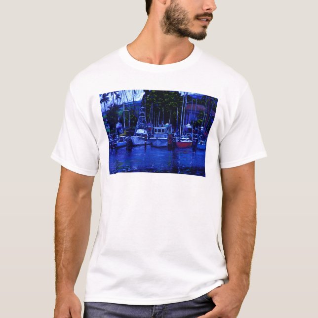 Hawaiian Boats at Sunrise T-Shirt (Front)
