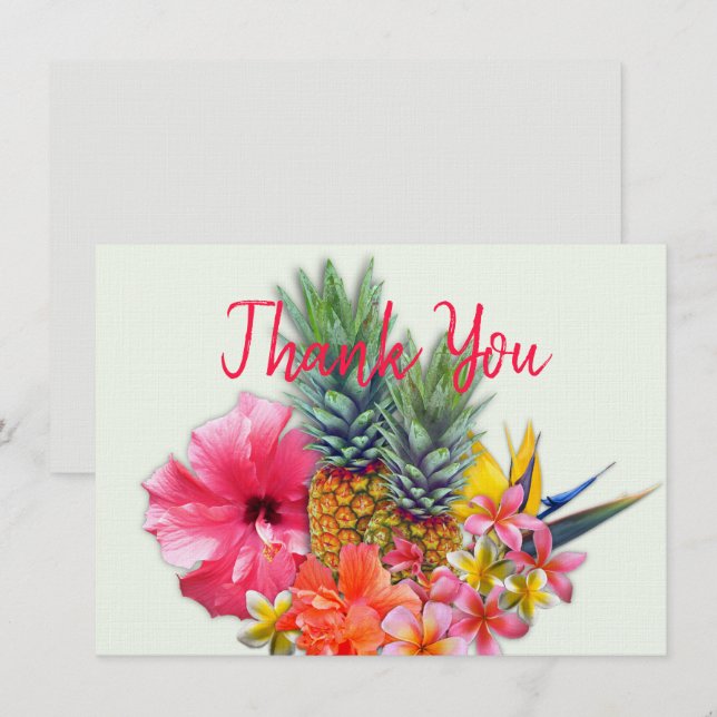 Hawaiian Bouquet Thank You Blank Note Cards (Front/Back)