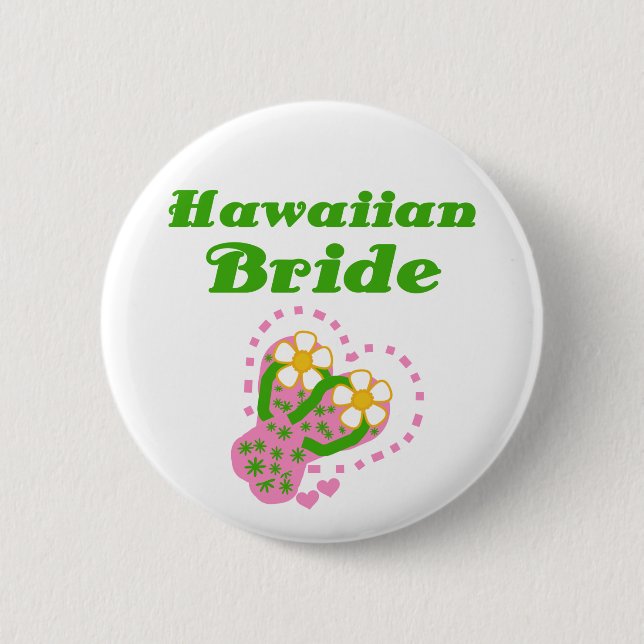 Hawaiian Bride 6 Cm Round Badge (Front)
