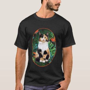 Hawaiian Calico Cat Tropical Animal Lovers T-Shirt