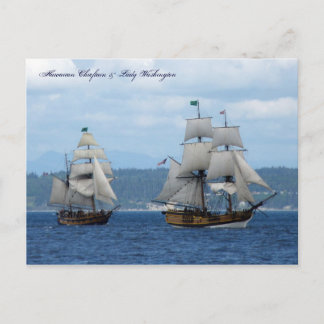 Hawaiian Chieftain & Lady Washington Postcard