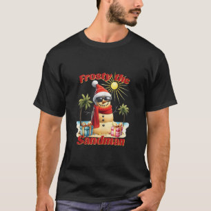 Hawaiian Christmas Frosty the Sandman Beach Holida T-Shirt