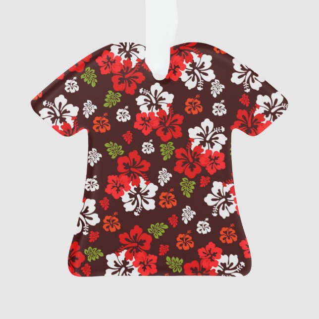 Hawaiian Christmas Hibiscus Ornament (Front)