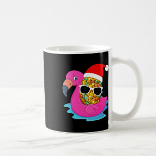 Hawaiian Christmas In July Flamingo Pineapple Sant Coffee Mug