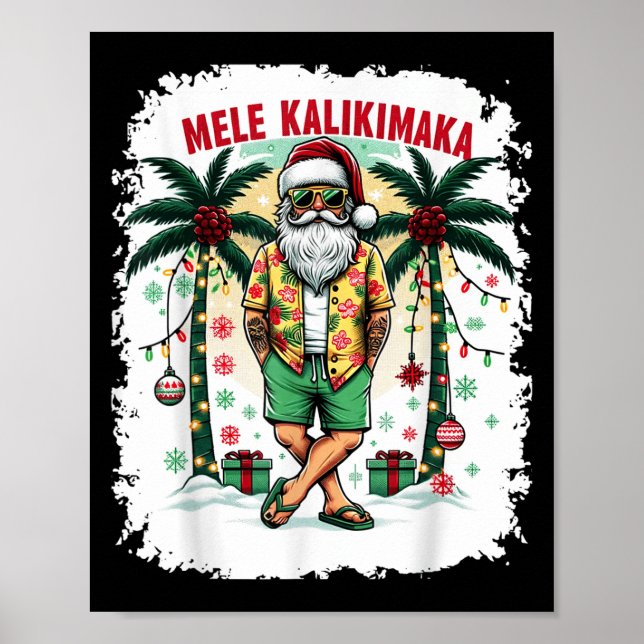 Hawaiian Christmas In July Mele Kalikimaka Hawaii  Poster (Front)