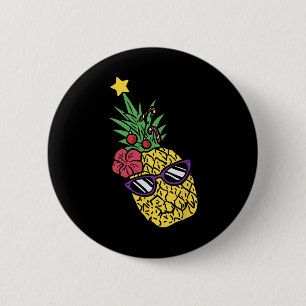 Hawaiian Christmas In July Pineapple Mele Kalikima 6 Cm Round Badge