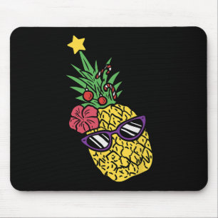 Hawaiian Christmas In July Pineapple Mele Kalikima Mouse Mat