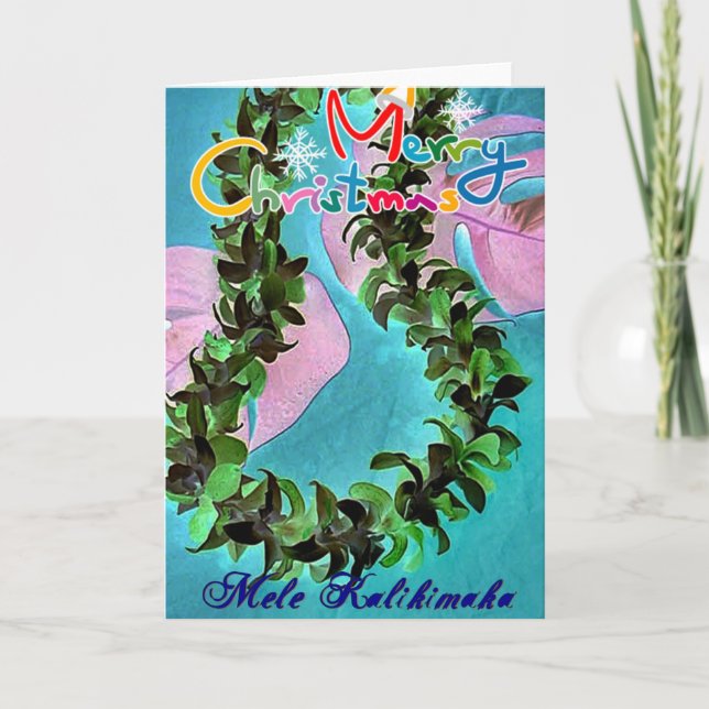 Hawaiian Christmas lei Card (Front)