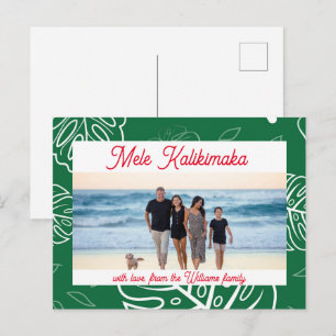 Hawaiian Christmas Mele Kalikimaka customisable Holiday Postcard