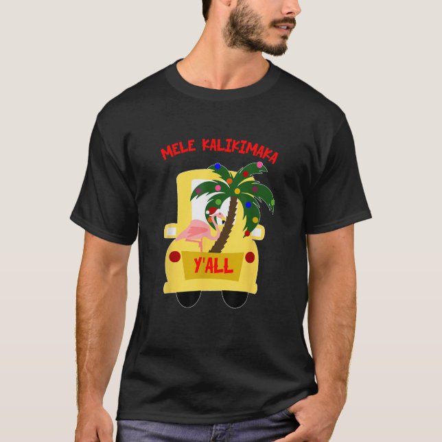 Hawaiian Christmas Mele Kalikimaka Hawaii Palm  T-Shirt (Front)