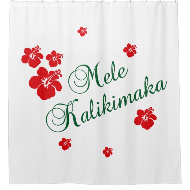 Hawaiian Christmas ~ Mele Kalikimaka Shower Curtain (Front)