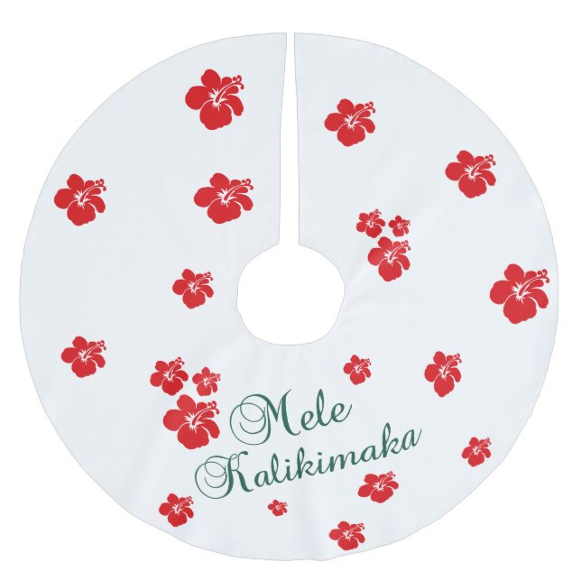 Hawaiian Christmas | Mele Kialikimaka Brushed Polyester Tree Skirt (Front)