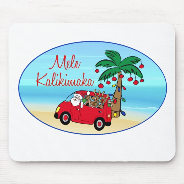 Hawaiian Christmas Mouse Mat (Front)