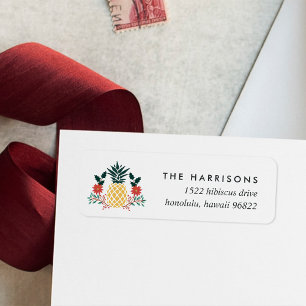 Hawaiian Christmas Pineapple Return Address