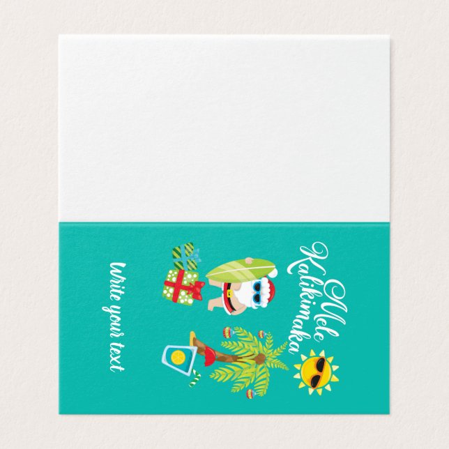 Hawaiian Christmas. Santa Claus  Mele Kalikimaka. (Outside Unfolded)