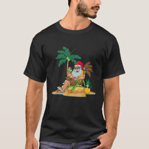 Hawaiian Christmas Santa Claus Party Aloha Holiday T-Shirt