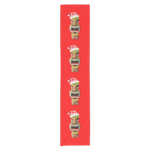 Hawaiian Christmas Santa Tiki Short Table Runner