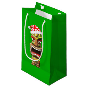 Hawaiian Christmas Santa Tiki Small Gift Bag