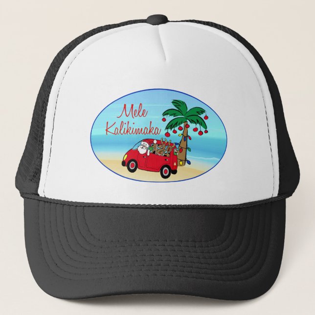 Hawaiian Christmas Trucker Hat (Front)
