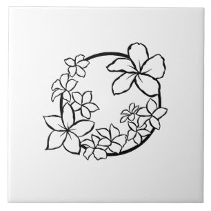 Hawaiian Circle Of Plumerias Decorative Tile