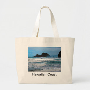 Hawaiian Coast Blue Sky Large Tote Bag