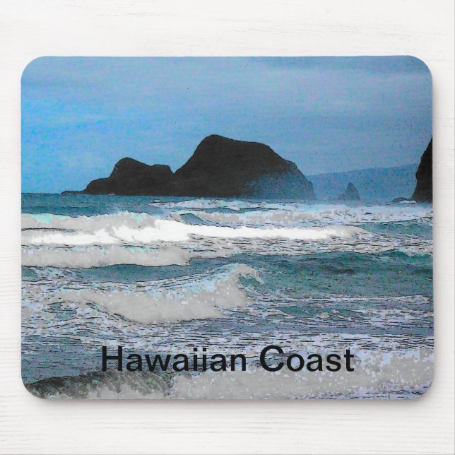 Hawaiian Coastal Island Ocean Tropical Paradise Mouse Mat (Front)