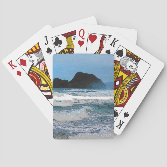 Hawaiian Coastal Island Ocean Tropical Paradise Playing Cards (Back)