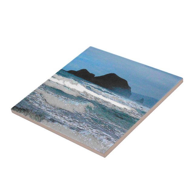 Hawaiian Coastal Island Ocean Tropical Paradise Tile (Side)
