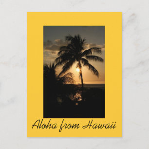 Hawaiian Coastline at Sunset Postcard