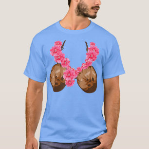 Hawaiian Coconut Bra  Cool Halloween Flowery 4485 T-Shirt