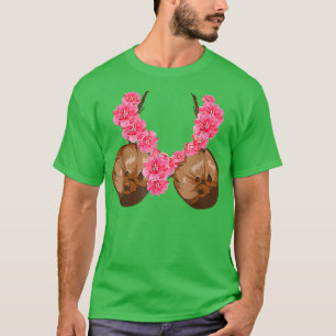Hawaiian Coconut Bra Cool Halloween Flowery  T-Shirt
