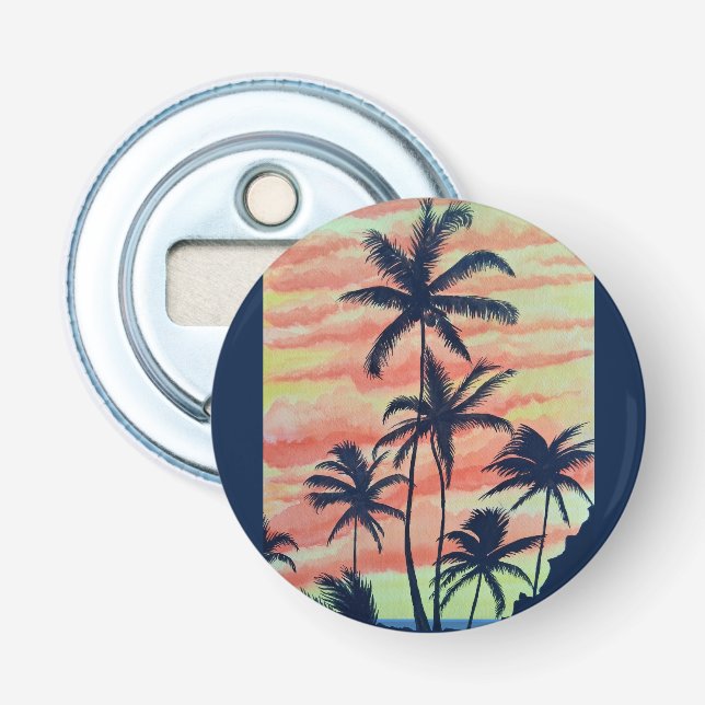 Hawaiian Coconut Palms Bottle Opener (Front)