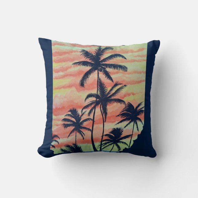 Hawaiian Coconut Palms Cushion (Front)