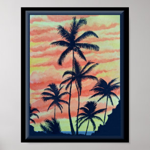 Hawaiian Coconut Palms Poster