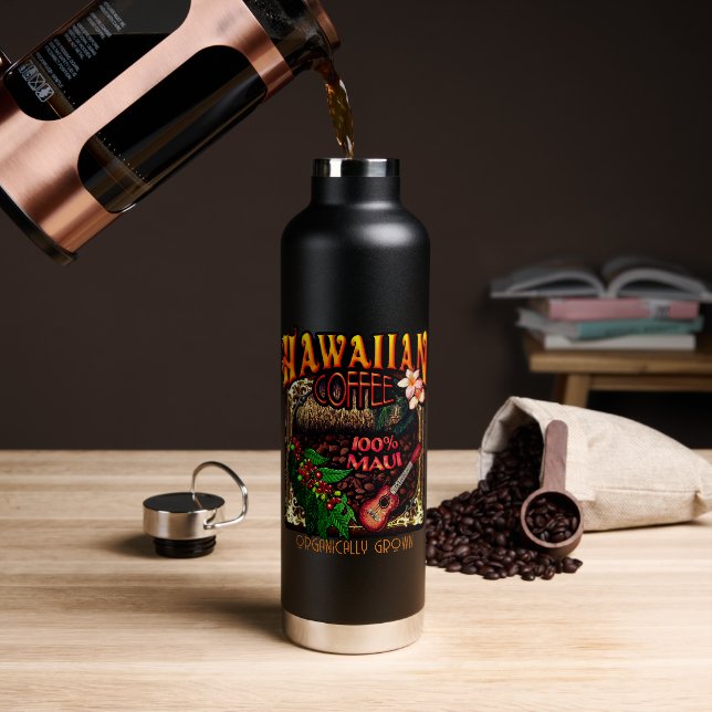 Hawaiian Coffee Insulated Water Bottle (Coffee)