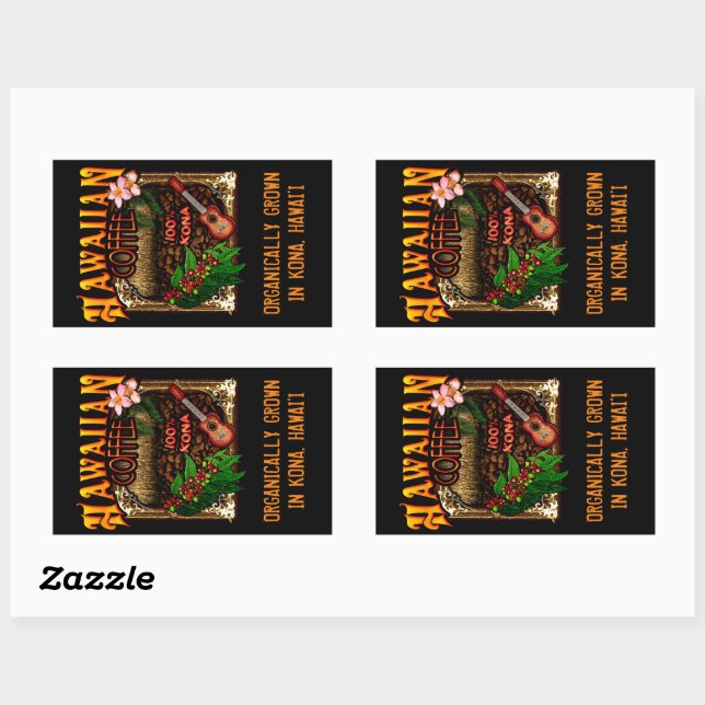 Hawaiian Coffee  Rectangular Sticker (Sheet)